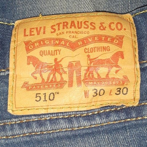 Mens Levi's 510 Skinny Jeans 30" x 30" Distressed - Picture 8 of 12